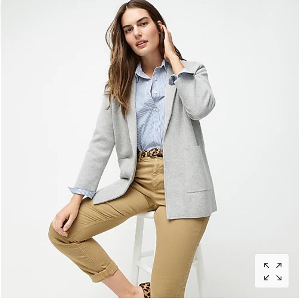 J. Crew Sophie Open Front Sweater Blazer Size XS Heather Natural Cream - Picture 10 of 16